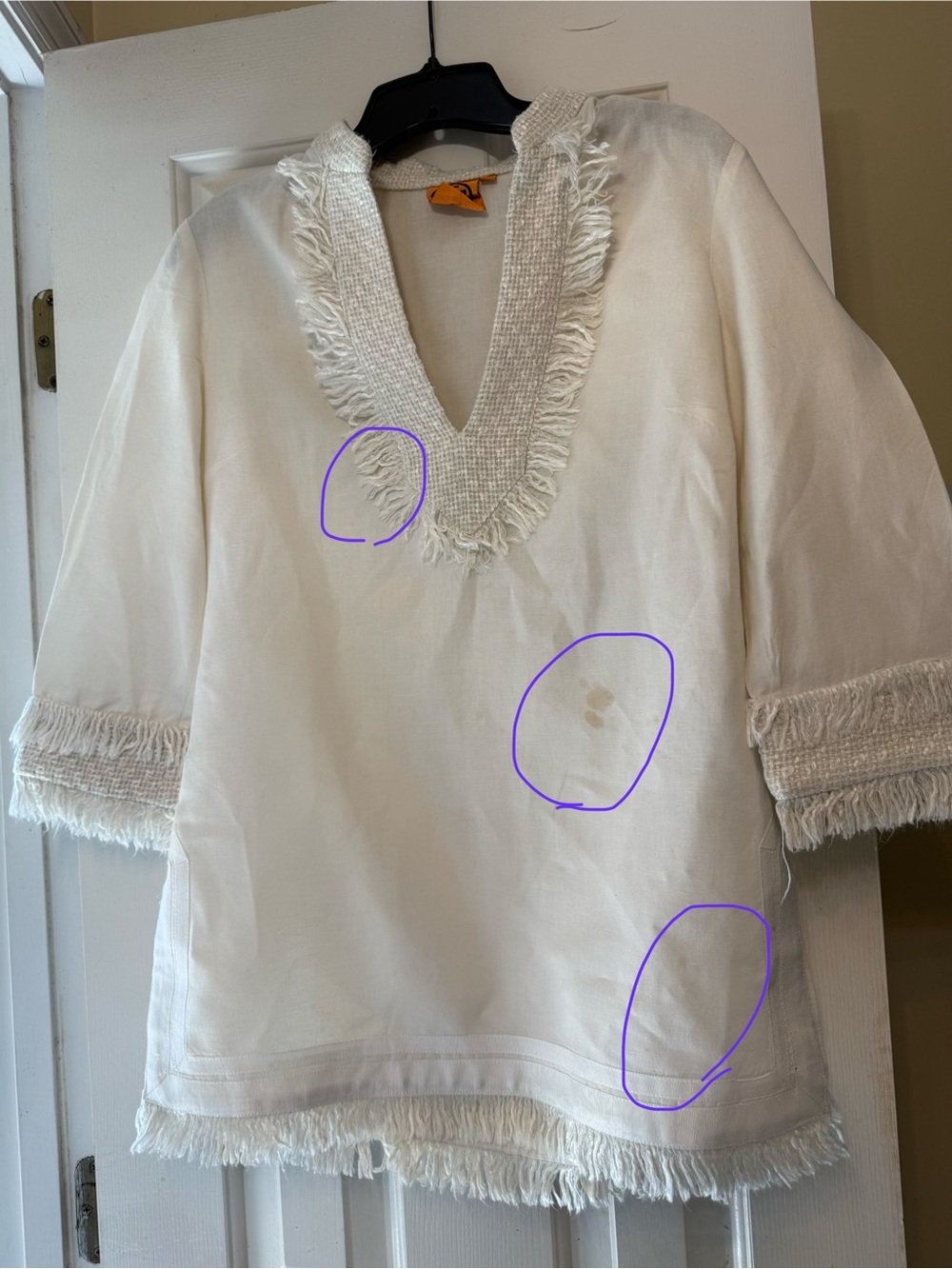 Tory Burch Lester Ivory Tunic Size 4 - Picture 8 of 12